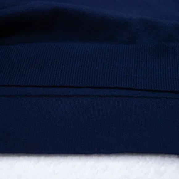 CeCe Navy Blue Sweater Top Polka Dot Sheer Sleeves Mock Neck Blouse Women Size M - Picture 7 of 10